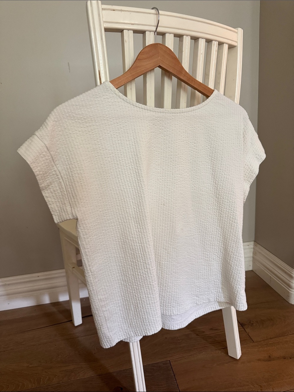 Madewell Cream Waffle-Knit Short Sleeve Tee